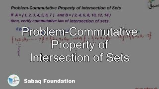 Problem-Commutative Property of Intersection of Sets