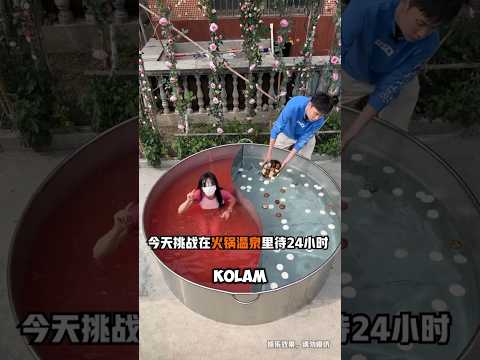bertahan selama 24 jam di kolam surga dan neraka #shorts #shortvideo