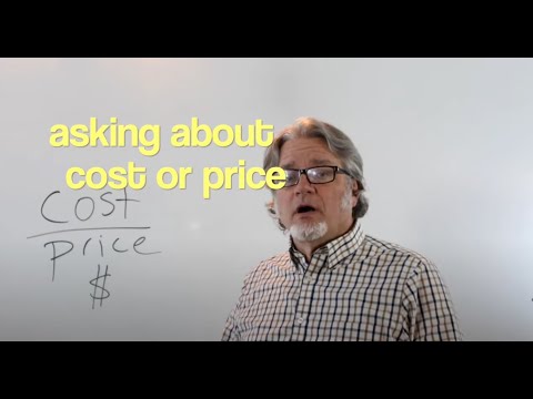 asking about cost or price