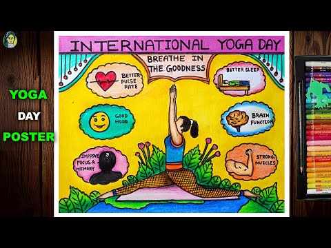 International Yoga Day Drawing Easy | Yoga Day Poster Drawing Step By Step | How To Draw Yoga Day