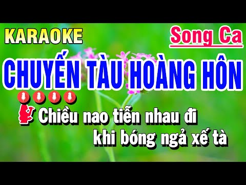 Karaoke Chuyến Tàu Hoàng Hôn Nhạc Sống Song Ca | Beat Huỳnh Anh