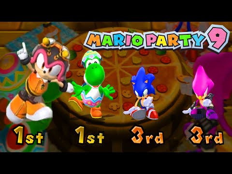 Mario Party 9 Garden Battle - Toad vs Sonic vs Yoshi vs Shy Guy (Master Difficulty)#mariogame