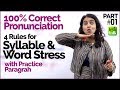 Syllable Stress and Pronunciation