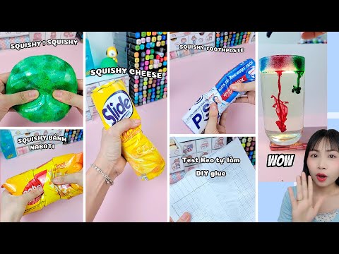🧀 🍉DIY SQUISHY 🎨🍓 Tự làm Keo dán từ Cơm 🌈 Trend tiktok và cái kết // Quyển Sách Nhỏ #diy