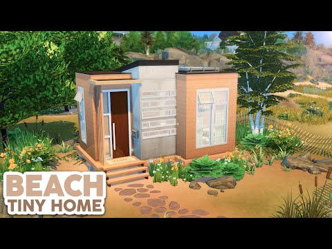 Modern Coastal Tiny House // The Sims 4 Speed Build