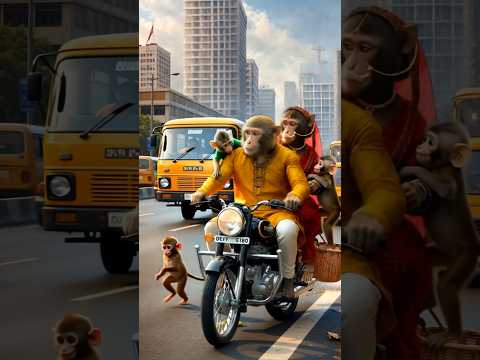घूमने निकल पड़े बंदर परिवार मेला में 🐒| #shorts