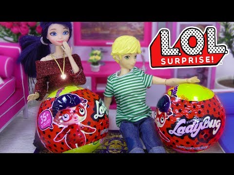 LOL FALSAS Marinette y Adrien abren sorpresas de Ladybug