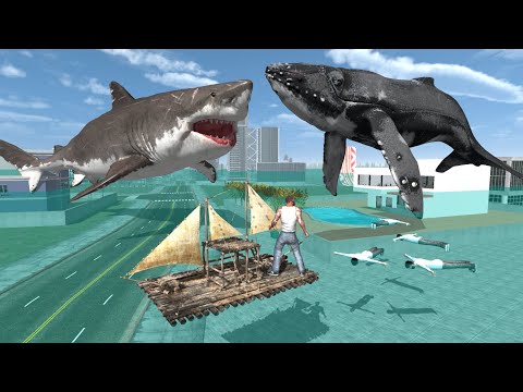 Giant Whale Fights Megalodon Shark In Indian Bikes Driving 3D