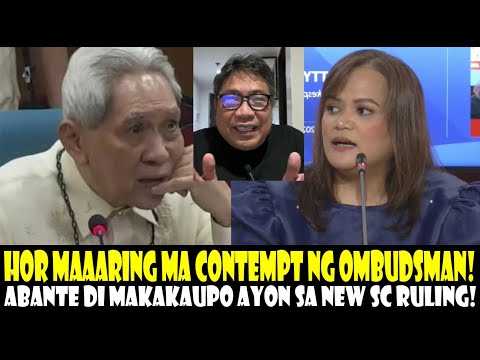 OMBUDSMAN MAAARING ICONTEMPT ANG HOR! DE LIMA MAY HIRIT! ABANTE DI PEDENG UMUPO AYON SA SC RULING!