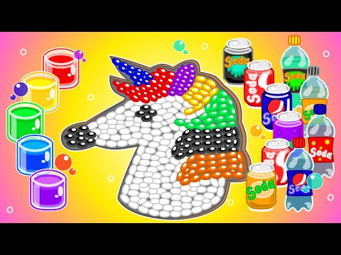 Lion Family | How to make Rainbow Unicorn Horse with Orbeez | Cartoon for Kids