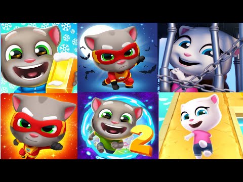 Talking Tom Hero Dash VS Talking Tom Gold Run VS Talking Tom Time Rush  - Android, iOS Gameplay 2