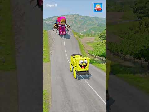 Funny Cars & Motorcycles Crossing down VS Venom's Foot Hammer Spinner Crush in BeamNG.drive