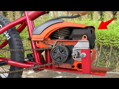 Great idea! A chainsaw bike will get you going like lightning