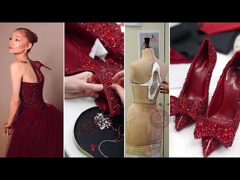 Behind The Scenes of Ariana Grande's THE RUBY SLIPPER Bustier Ball Gown - VIDEO