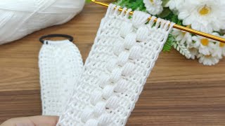 Amazing ☆! Tunisian Crochet Puff Stitch Headband Tutorial | Easy Step by Step #crochet #knitting