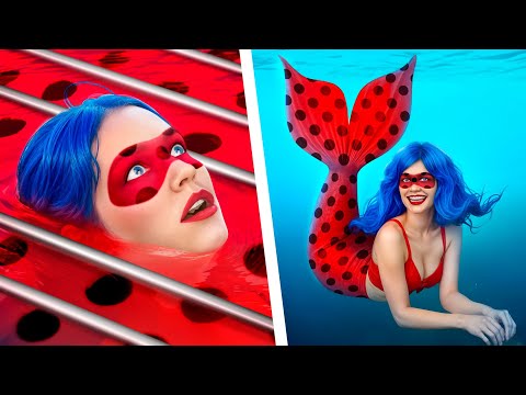 Relooking de LadyBug et la Vampire en Sirènes / Comment Devenir une Sirène en Prison!