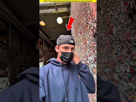 It's called the chewing gum wall where everyone sticks chewing gum.🤯 #shorts #viralvideo