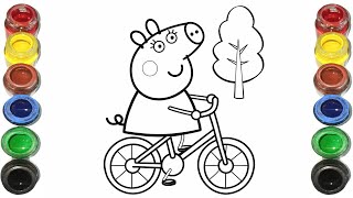 Cute Peppa pig Drawing for kids, Painting & Coloring for kids, Toddlers | Let's Draw Together