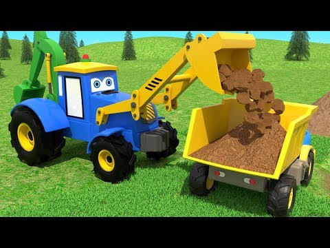 Backhoe Ted at the Construction - Making Pool for a Little Boats