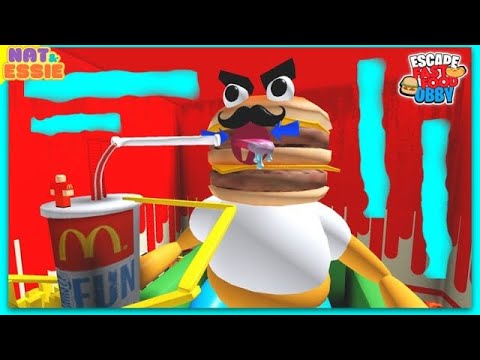 ¡Una Hamburguesa Malvada Quiere Comerme! ROBLOX Escape de la Comida Rápida Obby!