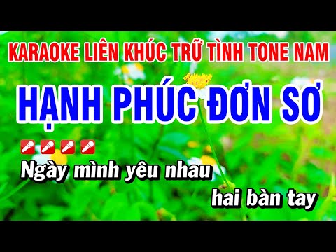 Karaoke Liên Khúc Nhạc Trữ Tình Tone Nam Dễ Hát – Hạnh Phúc Đơn Sơ | Hoài Phong Organ