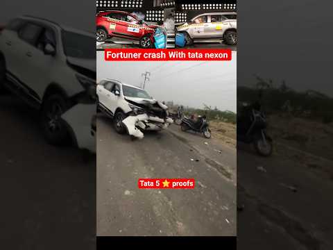 Tata Nexon vs Toyota Fortuner Crash Showdown - tata5 ⭐ #toyotafortuner #tatanexoncrash #tatanexon