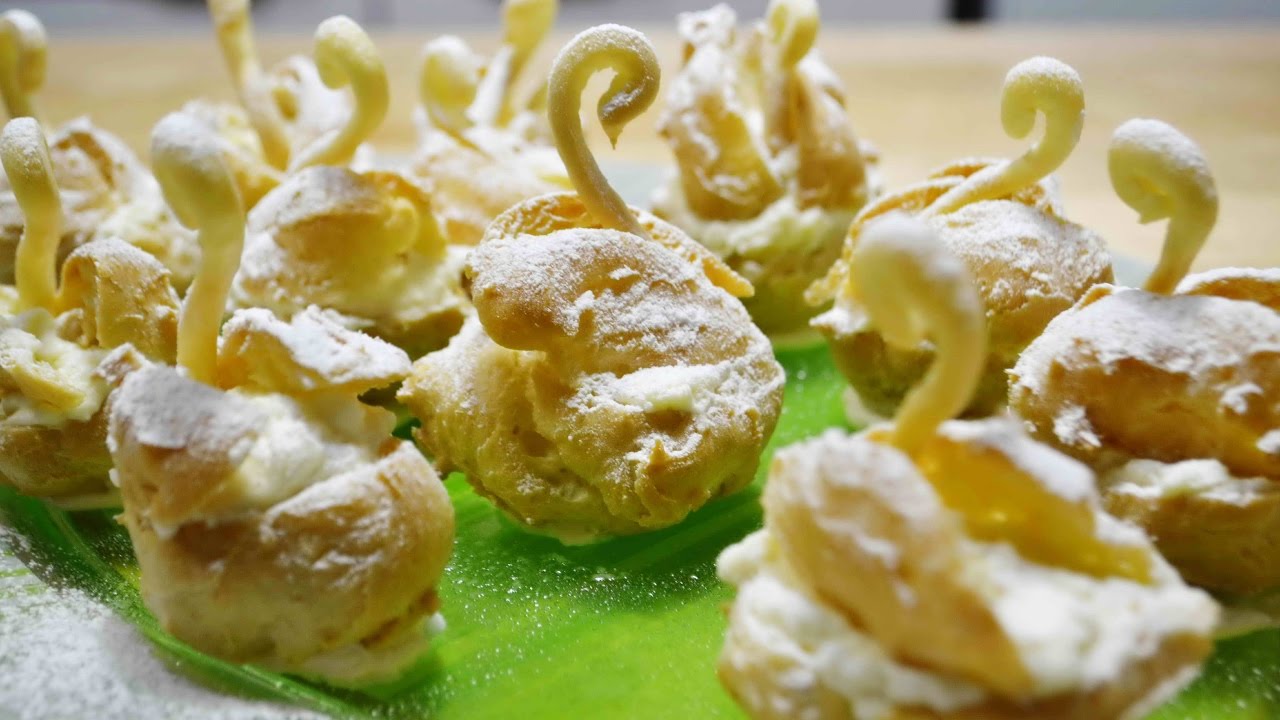 Праздничный Десерт ЛЕБЕДИНОЕ ОЗЕРО Заварные Пирожные Лебеди Custard Cake Swans