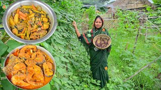 2 kg ওজনের রুইমাছের দোপেঁয়াজা সাথে মিক্স সব্জী রান্না আর দুপুরে খাওয়া দাওয়া
