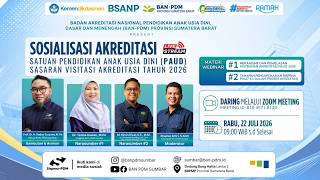 Sosialisasi Akreditasi Jenjang PAUD Provinsi Sumbar Tahun 2026 - 22 Juli 2026
