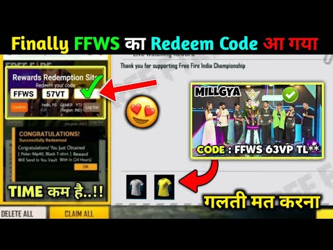 FREE FIRE REDEEM CODE TODAY 27 NOVEMBER REDEEM CODE FREE FIRE | FFWS REDEEM CODE TODAY