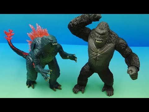 GODZILLA x KONG BATTLE ROAR KONG and GODZILLA EVOLVED ELECTRONIC ACTION FIGURE REVIEW