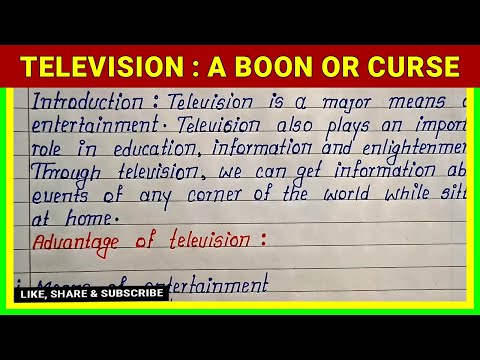 Write English Essay on Television : A Boon or Curse  | Advantage Disadvantage of Television