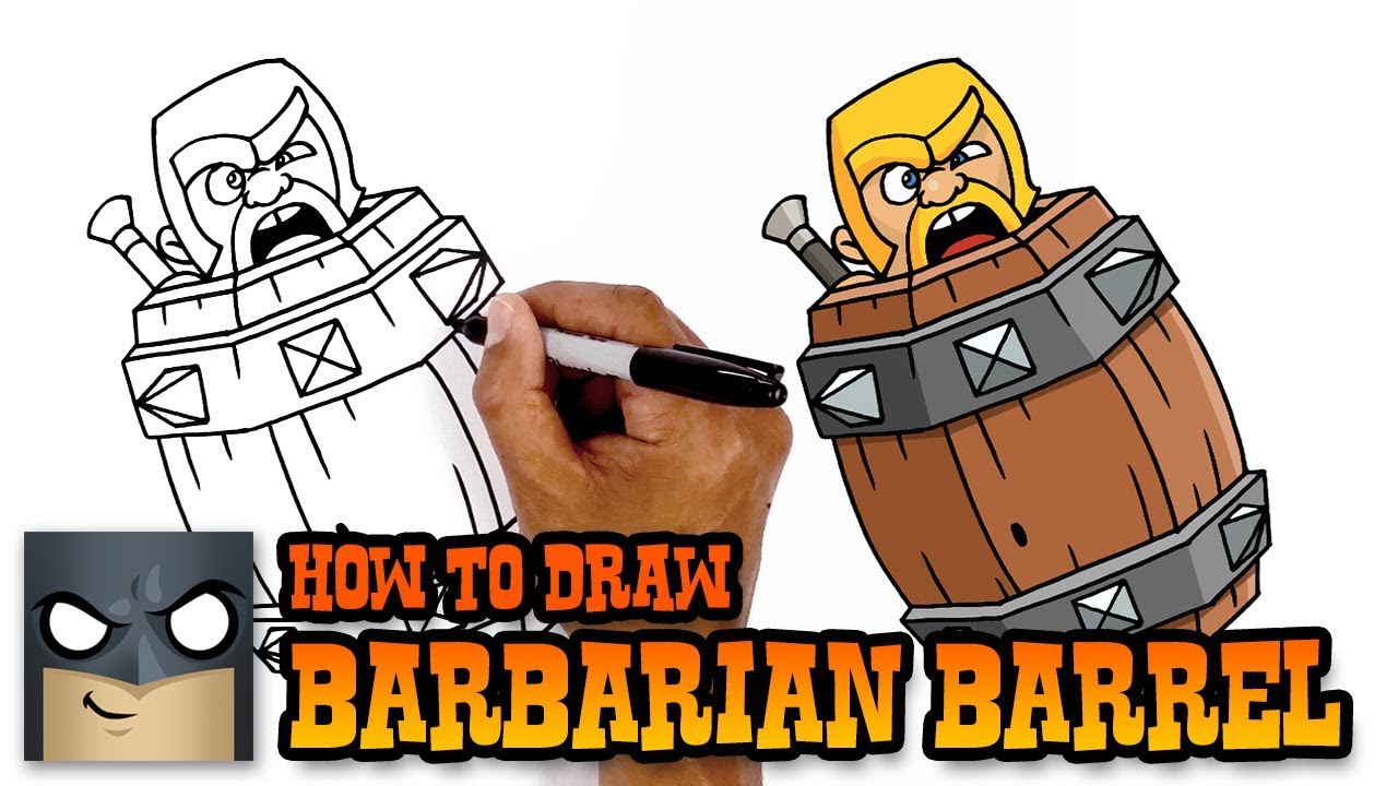 How to Draw Clash Royale - Barbarian Barrel