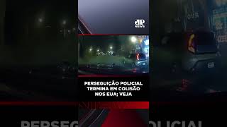 Perseguição policial  termina em colisão nos EUA; veja #Shorts
