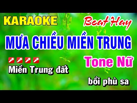 Karaoke Mưa Chiều Miền Trung (Beat Hay) Nhạc Sống Tone Nữ | Hoài Phong Organ