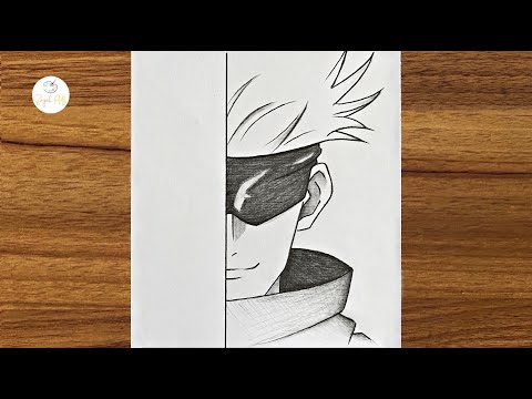 How to draw Gojo Satoru step by step || Gojo Satoru drawing || How to draw anime step by step