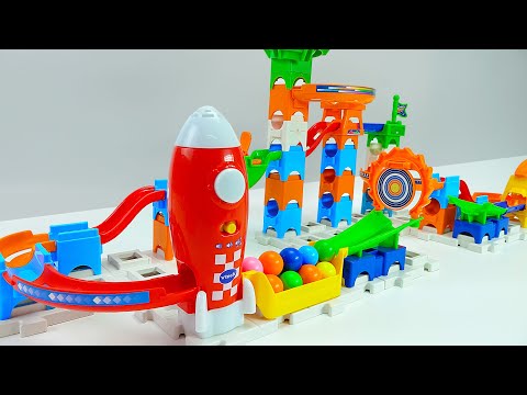 Marble Run Race ☆ HABA Slope & Retro Makita Truck, Garbage Truck Long Version #009