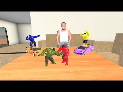 Farnklin Found Tiny ColorFul Team Hulk in Indian Bike Driving 3D