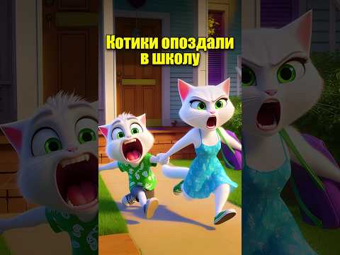 Котики опоздали в школу #dalle3 #chatgpt #aiart #aicat #ai #кот #юмор #ии #нейросеть #мультик #cats