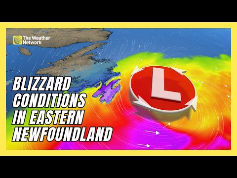 Blizzard Conditions in Eastern Newfoundland, Clear Skies in Western Canada