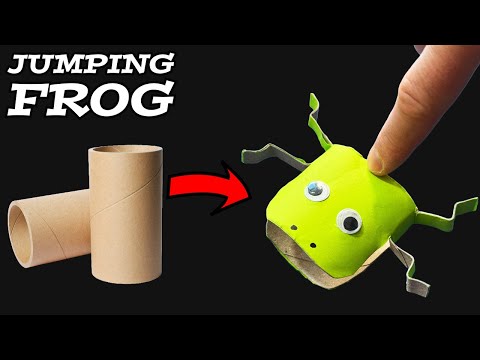 How to Make a Jumping Frog from a Toilet Paper Roll | Easy Craft Tutorial