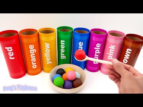 Rainbow Balls and Crayon Surprises - Learn Colors for kids and Toddlers!