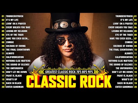 Guns N Roses, Nirvana, ACDC, Queen, Bon Jovi, Scorpions, Aerosmith 🔥 Best Classic Rock Of 70 80s 90s