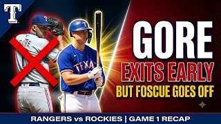 Gore Exits Early, But Foscue Goes OFF… Rangers Fall 7-6 | Rangers vs Rockies Game 1 Recap