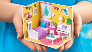 IDEAS DE MANUALIDADES PARA MUÑECAS 👧🏼 ¡Habitación en Miniatura que Todos Necesitan!