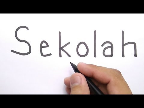 WOW, cara menggambar SEKOLAH dari kata SEKOLAH