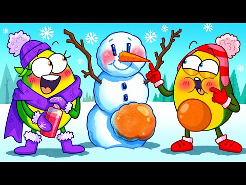 Make a Snowman Song ☃️ | Funny Christmas Kids Stories by Avocado Couple Live