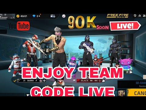 Free Fire Live Full Enjoy Team Code 😜🤣