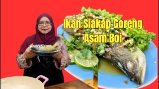 Ikan Siakap Goreng Asam Boi | Resepi Masam Manis Pedas Paling Padu |