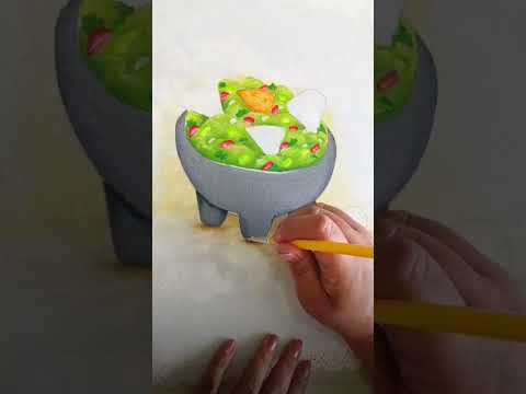 Pintando un Molcajete con Guacamole